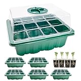 Mudoulu 6 Stück Mini Gewächshaus Anzuchtkasten, 72 Zellen...