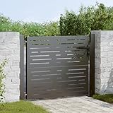 Homgoday Gartentor Schwarz 105 x 100 cm Pulverbeschichteter Stahl Gartentor...