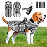 LOVPET® Hundejacke Hundemantel mit Geschirr, inkl. 45 Stück Kotbeutel +...