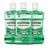 LISTERINE Fresh Mint (500 ml), antibakterielle Mundspülung mit...