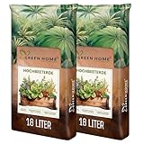 Green Home Hochbeeterde 36L - Hochbeet Erde mit Perliten, Kokosfasern,...