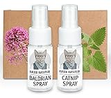 Kater Kasimir Katzenminze Spray + Baldrian Spray (2er Set). für Katzen,...