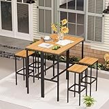 UNIONLINE 6-TLG. Gartenbar-Set, Outdoor Bartisch Gartenmöbel Set mit 2...
