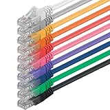 0,5m - 10-Farben - (PACK) - CAT.6 CAT6 Ethernet-Lan-Netzwerk-Kabel 1000...