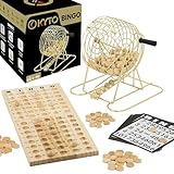 Großes Bingo Spiel Gold Metalltrommel 150 Chips, 75 Bingo Kugeln und...