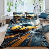 SanLiLLohKi Autospray Bettwäsche-Sets Sportmotive Kinderbettwäsche-Set...
