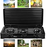 Gaskocher Camping & Outdoor 3-Flammig Gaskochfeld 30-50mbar Gasherdplatte...