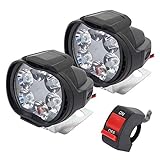 2 Stück Universal-Scheinwerfer für Motorrad, wasserdicht, 6 LEDs,...