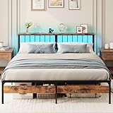 IRONCK Bett 180x200 mit 2 Steckdosen und 1 USB-A + 1 USB-C Anschluss,...