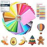 moinkerin Bastelfilz 50 Stücke Filzstoff 20X30CM Filz zum Basteln mit...