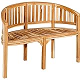 Divero 2 Sitzer Bananenbank Havana geschwungen aus Teak Holz unbehandelt...