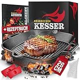 KESSER® Gusseisen Grillpfanne Induktion 26 cm | Gusseisenpfanne Bratpfanne...
