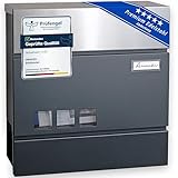 AMAAZU Briefkasten anthrazit - Edelstahl, mit Sichtfenster und...