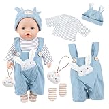 5 Stück Kleidung Outfits für 14-18 Zoll Baby Puppen, 35-45cm Süße Baby...