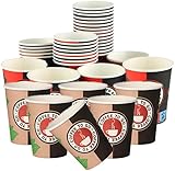Lauroo 500 Stück Kaffeebecher Pappbecher – TO GO 200 ml, 8 oz Einweg...