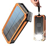 Solar Powerbank 20.000 mAh, PD20W Wasserdichtes Solar Ladegerät USB C...