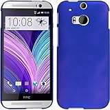 PhoneNatic Case kompatibel mit HTC One M8 - Hülle blau gummiert Hard-case...