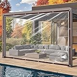 QOFLY wasserdichte Transparente Plane Mit öSen | 3x3m Abdeckplane...