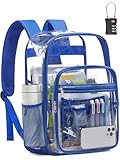 Flowston Extra großer transparenter Rucksack mit TSA-Schloss, robuste,...