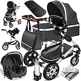 KESSER® Loops 3 in 1 Kinderwagen Kombikinderwagen Komplett-Set inkl....