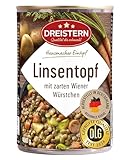 DREISTERN Linsentopf 400g I Mit Wiener Würstchen & Gemüse I Herzhafter...