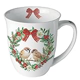 Ambiente Becher Kaffeetasse Tee Tasse 0,4 l Fine Bone China Porzellan serie...