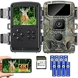 KJK Wildkamera mit Handyübertragung APP, 4K 64MP HD WLAN Bluetooth mit...
