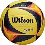 Wilson Unisex-Adult OPTX AVP Game Ball Volleybälle, Yellow/Black/ORANGE,...