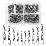 ZWQLZG 150 Stück Angelzubehör Wirbel Angeln, Angelwirbel Mit...