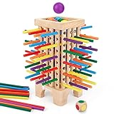 Japace Montessori Spiel Brettspiel aus Holz, 42 Stück Bunte Holzstäbchen...