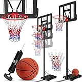 KESSER® Basketballkorb Premium Ständer Rollen Inkl. Basketball, 2x Netz +...