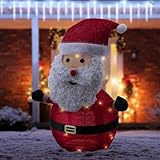 ECD Germany LED Weihnachtsmann mit Mütze, Bart & Handschuhe, 68cm hoch,...