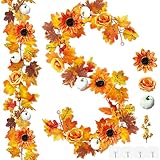 ROLLWAY 2 Stück Herbstgirlande Blätter Girlande Herbst Deko Hängend,...