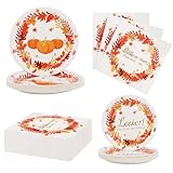 VEYLIN 96 Stück Herbst Geschirr Set für das Erntefest – Pappteller &...