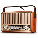 PRUNUS J-120 AM/FM/SW Retro Radio Klein, Kofferradio mit 1800mAh Akku, oder...