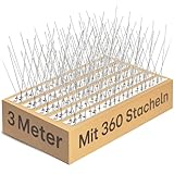 Praknu Taubenabwehr Vogelabwehr Edelstahl - 3 Meter - 360 Stacheln Spikes -...
