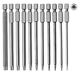 11 Stück Torx Schraubendreher Bit Set, 1/4'x100mm Magnetisch Torx Bit Set...