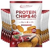 IronMaxx Protein Chips 40 High Protein Low Carb, Geschmack Paprika, 10x 50...