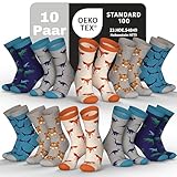 MEDOLY Kinder Socken (10 Paar) mit 72% Baumwolle, für Mädchen & Jungen -...