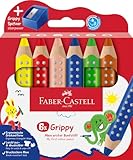 Faber-Castell 110635 Set Grippy, 6 Jumbo Buntstifte für Kleinkinder,...