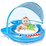IEEILULU Schwimmring Baby, Baby Schwimmring mit Sonnendach Abnehmbarem UPF...