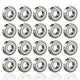 20 Pack 608 ZZ Kugellager, 608zz Metall Double Shielded Miniatur...