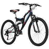 KS Cycling Kinder-Mountainbike Fully 24'' Zodiac schwarz-rot RH 38 cm