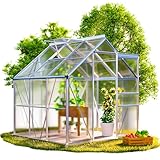 GARDEBRUK® Gewächshaus Aluminium 3,6m² mit Fundament 190x190cm inkl....