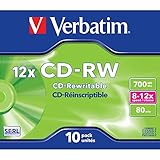 Verbatim CD-RW 700 MB, 10er Pack Jewel Case, CD Rohlinge beschreibbar,...