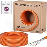 HB-DIGITAL 50m CAT 7 Netzwerkkabel LAN Kabel Verlegekabel Ethernet...