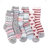 Blu Ninfee Kuschelsocken Damen Flauschige Kuschel Socken 6 Paar, Dicke...