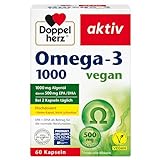 Doppelherz Omega-3 1000 vegan - Hochdosierte Omega-3-Fettsäuren EPA & DHA...