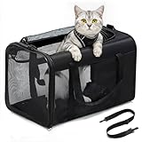 Conlun Katzentransportbox,Weiche Katzentransporttasche mit 4-seitigem Netz,...