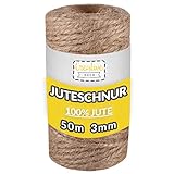 Creative Deco 50m Juteschnur Natur Braun | 164 Fuß | 3 mm Dicke 3-Lagig |...